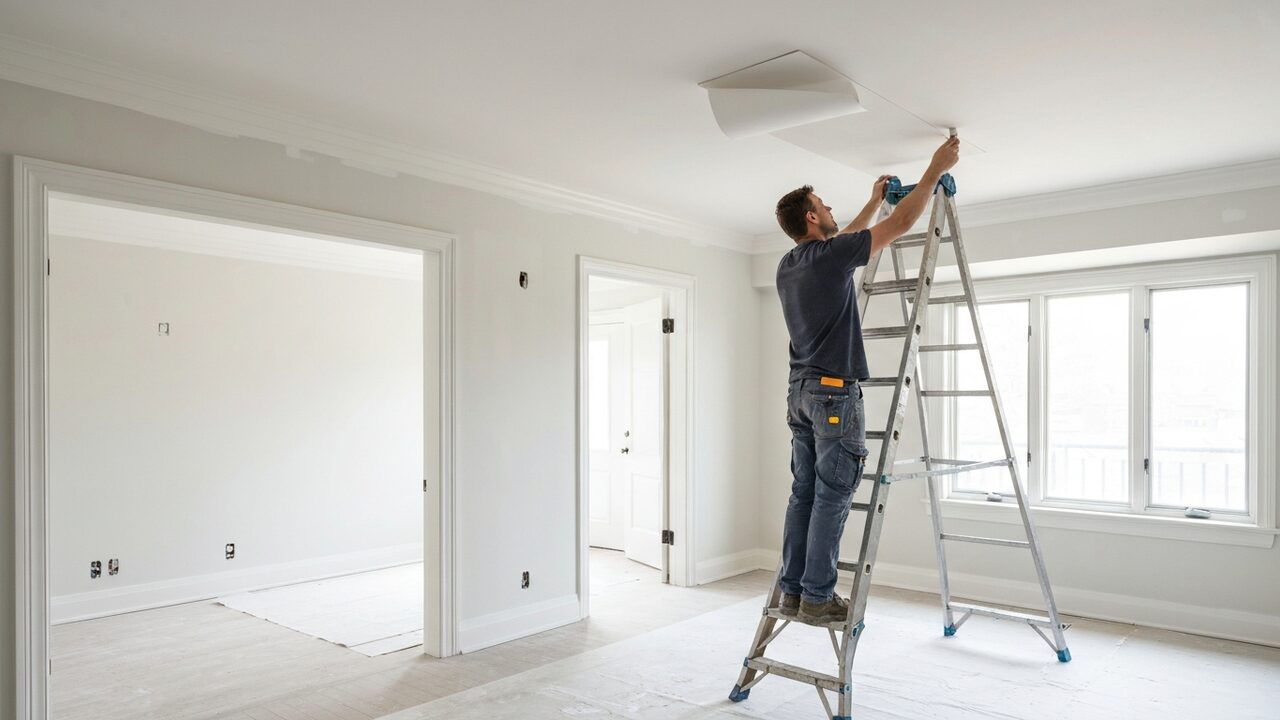 Decke tapezieren – Anleitung für Glasgewebe & Raufaser