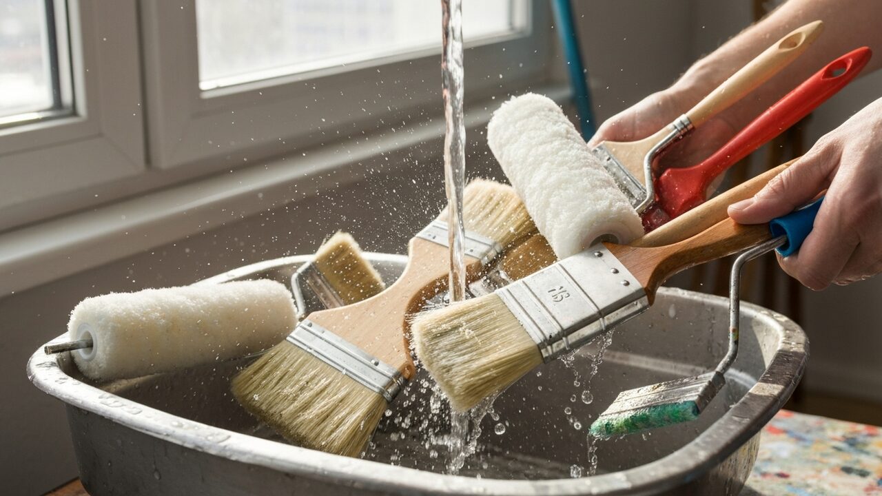 Malerwerkzeug reinigen: So halten Pinsel und Rollen ewig